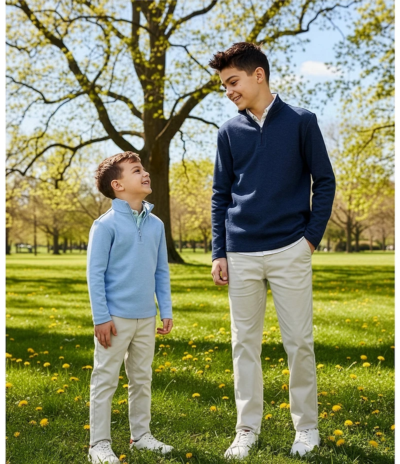 Class Club Big Boys Pique Long Sleeve Quarter Zip Pullover