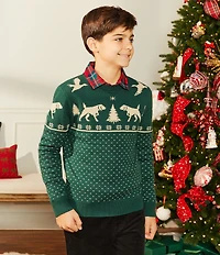 Class Club Big Boys Plaid Long-Sleeve Sportshirt