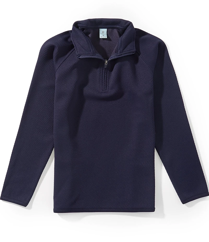 Class Club Big Boys Popcorn Texture Quarter-Zip Long Sleeve Pullover