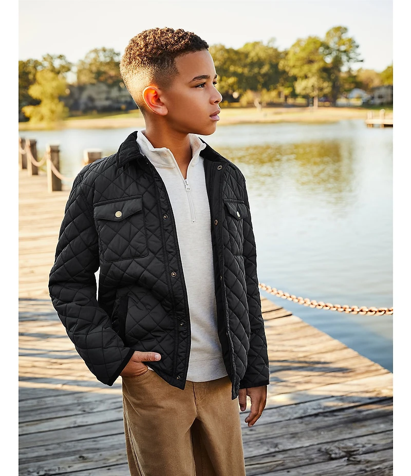 Class Club Big Boys Quarter Zip Slub Pullover