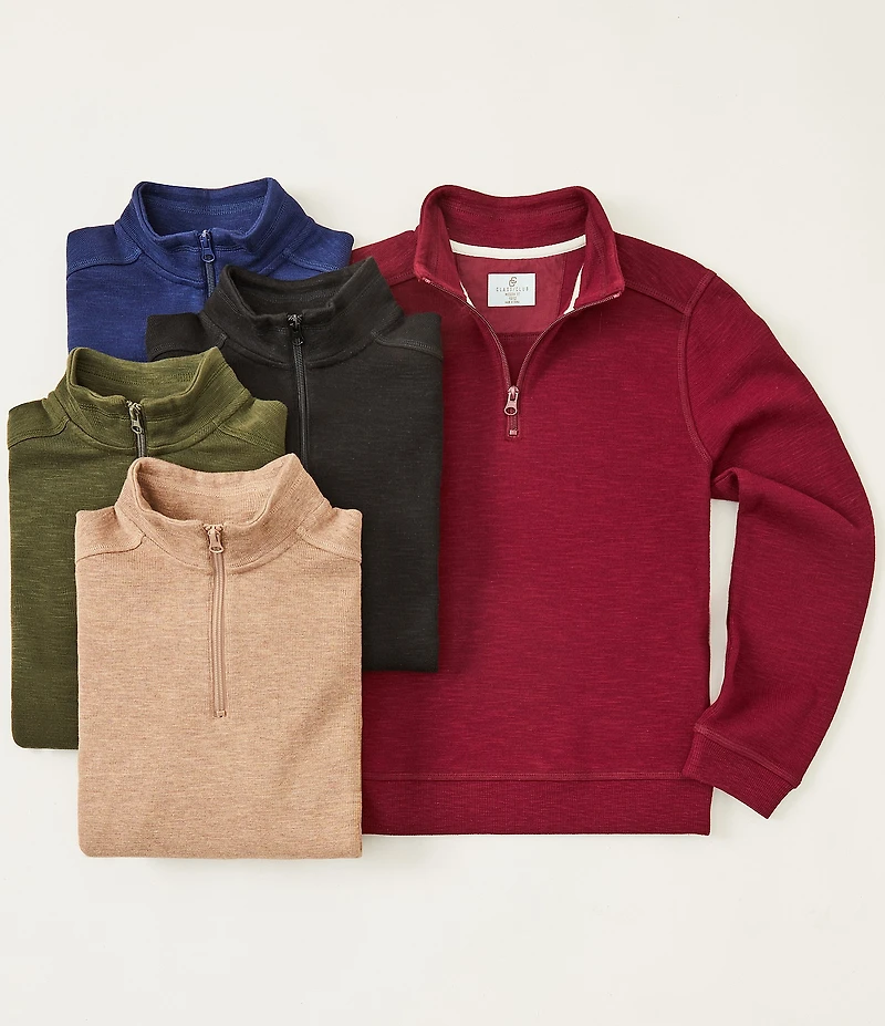 Class Club Big Boys Quarter Zip Slub Pullover