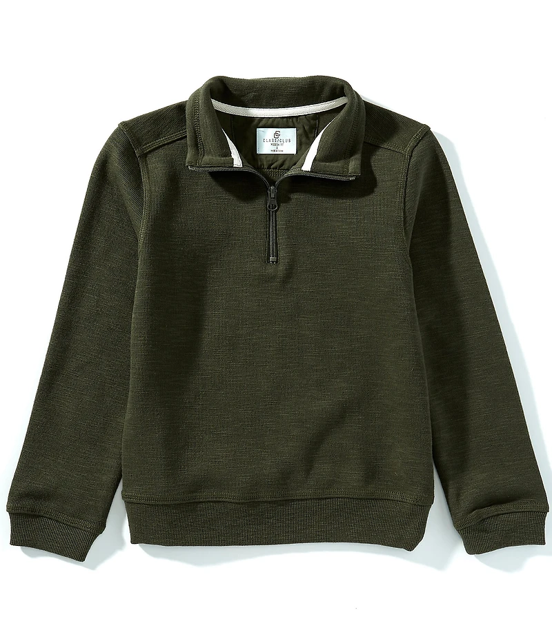 Class Club Big Boys Quarter Zip Slub Pullover