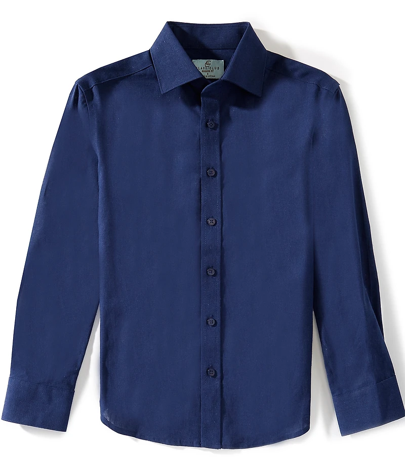Class Club Big Boys Solid Linen Long Sleeve Shirt