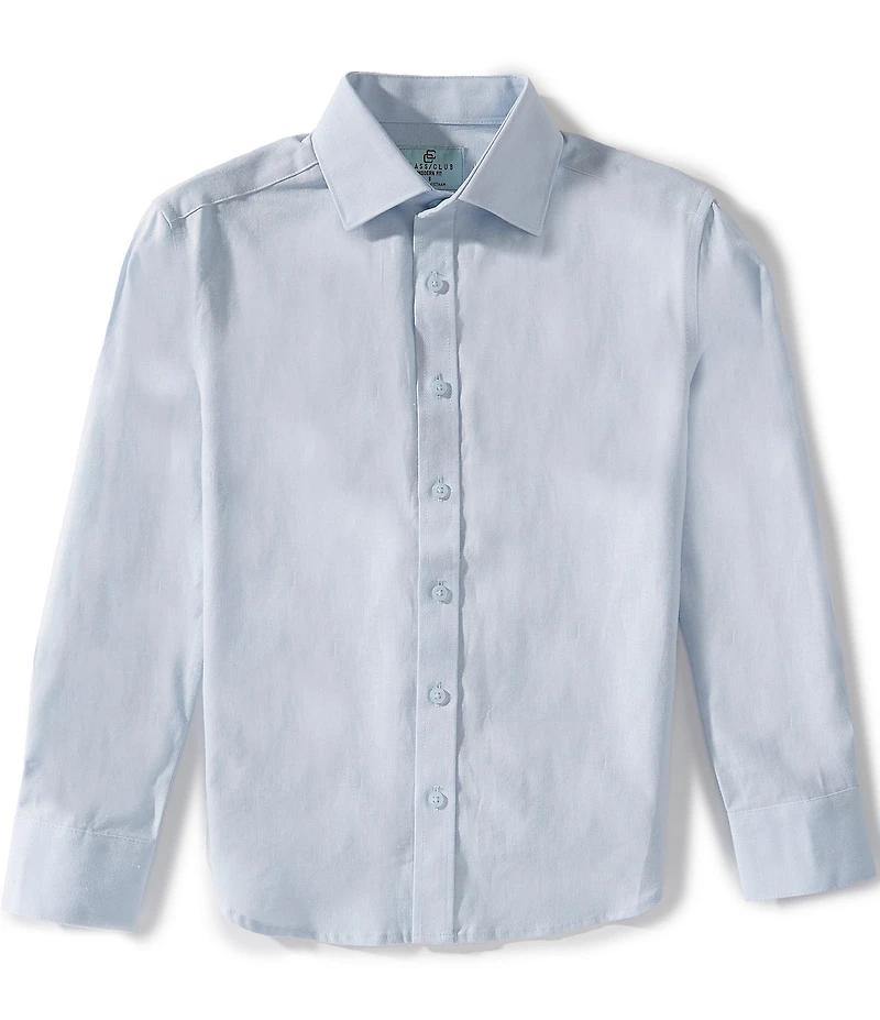 Class Club Big Boys Solid Linen Long Sleeve Shirt
