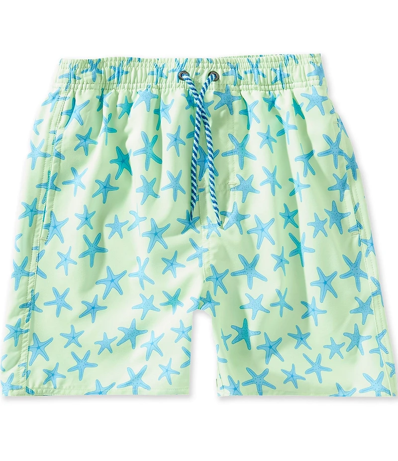 Class Club Big Boys Starfish Print Swim Trunks