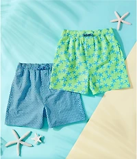Class Club Big Boys Starfish Print Swim Trunks