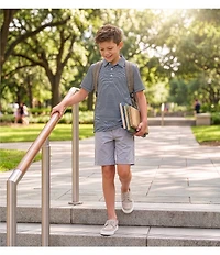 Class Club Big Boys Micro Stripe Synthetic Polo Shirt