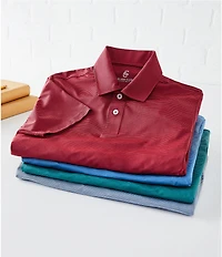 Class Club Big Boys Micro Stripe Synthetic Polo Shirt