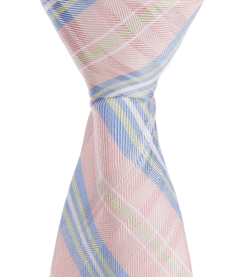 Class Club Boys 14#double; Plaid Silk Blend Zipper Tie