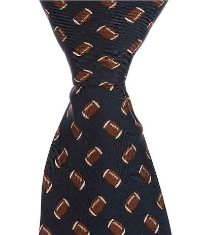 Class Club Boys 50#double; Football Print Tie