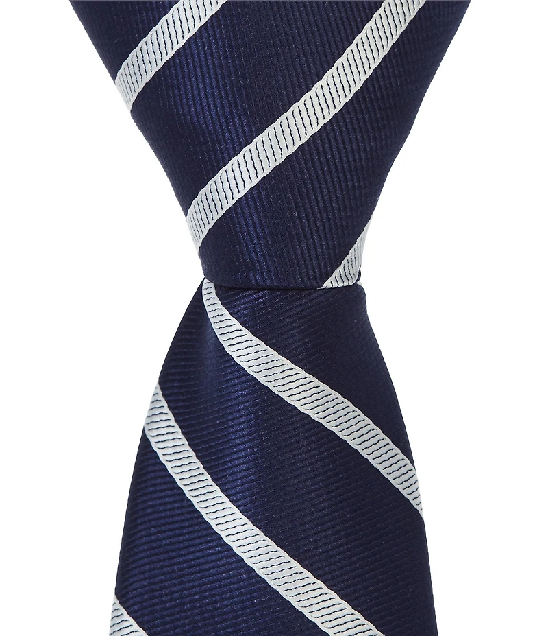 Class Club Boys Diagonal Stripe 14#double; Zipper Tie