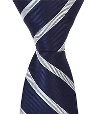 Class Club Boys Diagonal Stripe 14#double; Zipper Tie