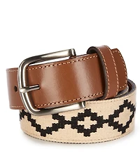 Class Club Boys Geometric Pattern Leather Belt