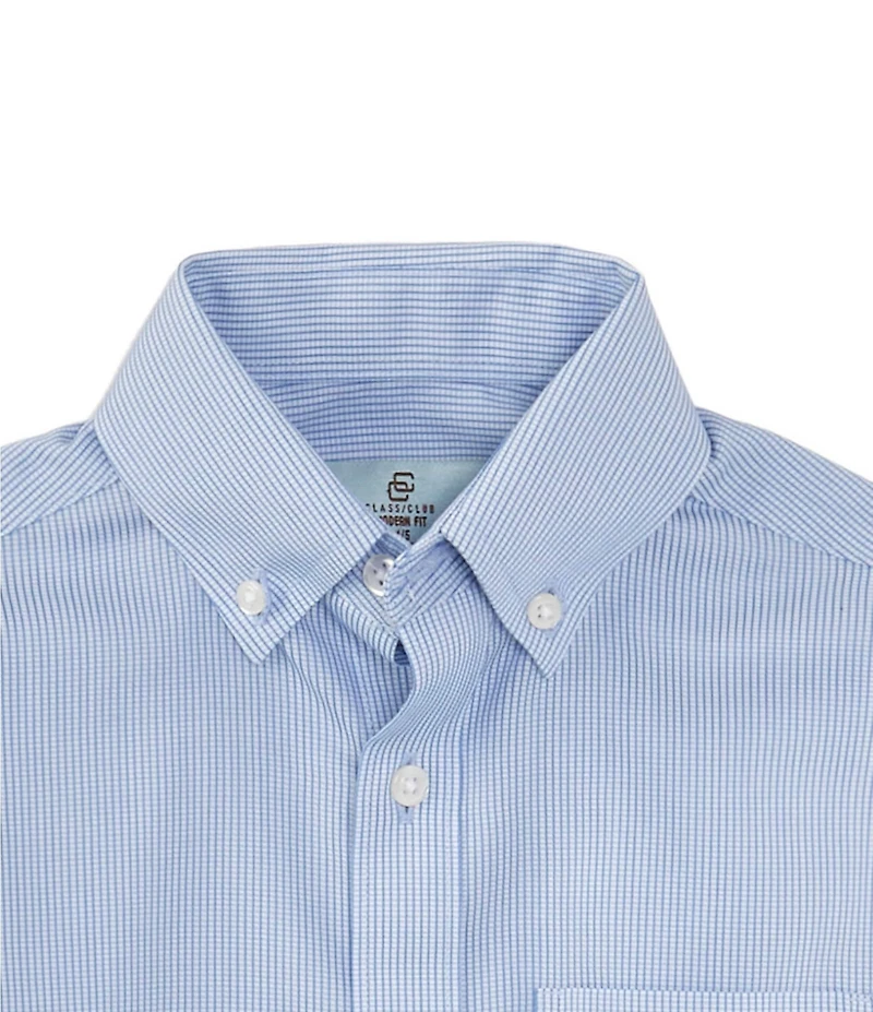 Class Club Little Boys Long-Sleeve Non-Iron Micro Stripe Shirt