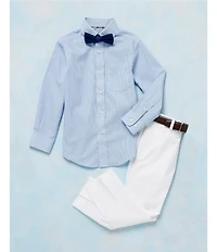 Class Club Little Boys Long-Sleeve Non-Iron Micro Stripe Shirt