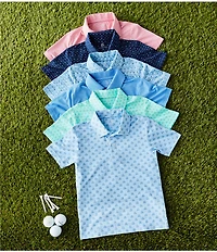 Class Club Little Boys Golf Cart Print Short Sleeve Polo Shirt