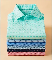 Class Club Little Boys Golf Cart Print Short Sleeve Polo Shirt