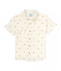 Class Club Little Boys Bronco Print Woven Linen Button Front Shirt