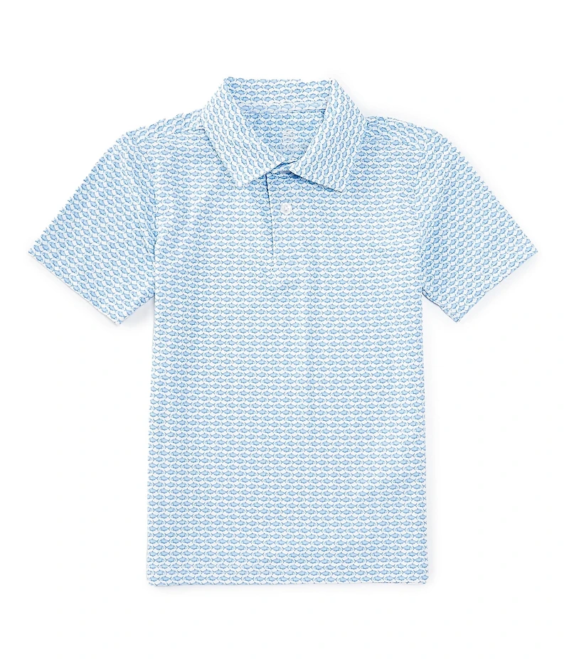 Class Club Little Boys Fish Print Synthetic Polo Shirt