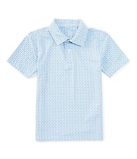 Class Club Little Boys Fish Print Synthetic Polo Shirt