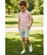 Class Club Little Boys Fish Print Synthetic Polo Shirt