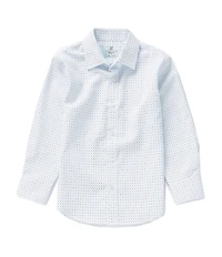 Class Club Little Boys Long Sleeve Geo Print Synthetic Dress Shirt