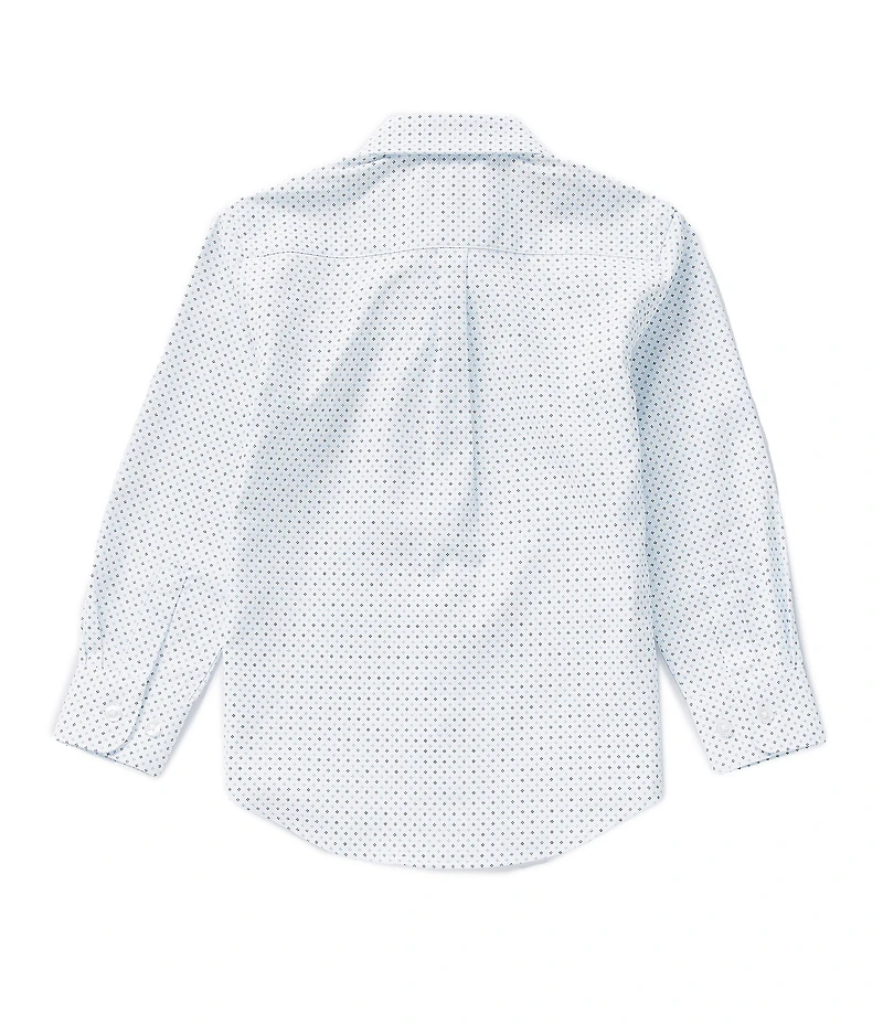 Class Club Little Boys Long Sleeve Geo Print Synthetic Dress Shirt