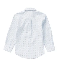 Class Club Little Boys Long Sleeve Geo Print Synthetic Dress Shirt