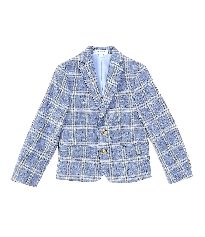 Class Club Little Boys Long Sleeve Plaid Dress Jacket