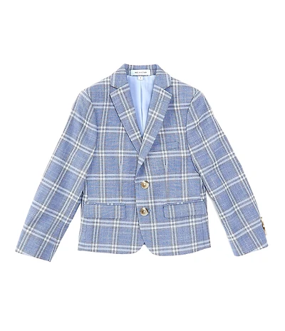 Class Club Little Boys Long Sleeve Plaid Dress Jacket