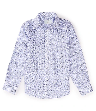 Class Club Little Boys Long Sleeve Non-Iron Point Collar Floral Button Down Shirt