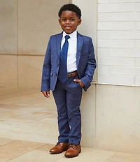 Class Club Little Boys Long Sleeve Window Pane Dress Jacket