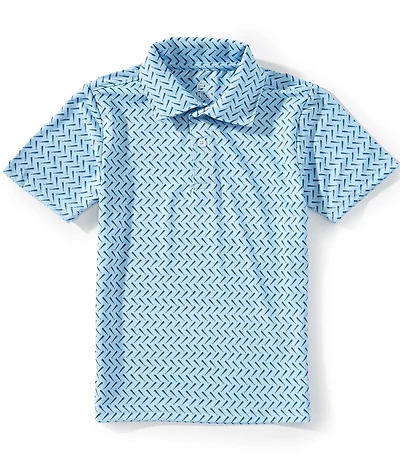 Class Club Little Boys Short Sleeve Synthetic Baseball Bat Print Polo Shirt