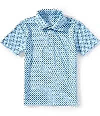 Class Club Little Boys Short Sleeve Synthetic Baseball Bat Print Polo Shirt