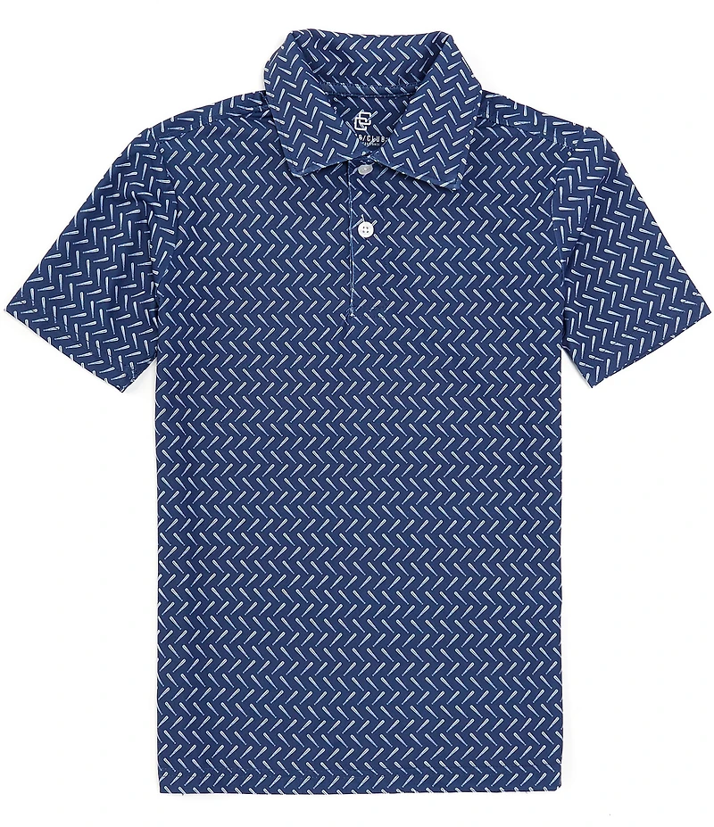 Class Club Little Boys Short Sleeve Synthetic Baseball Bat Print Polo Shirt
