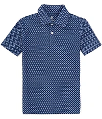 Class Club Little Boys Short Sleeve Synthetic Baseball Bat Print Polo Shirt