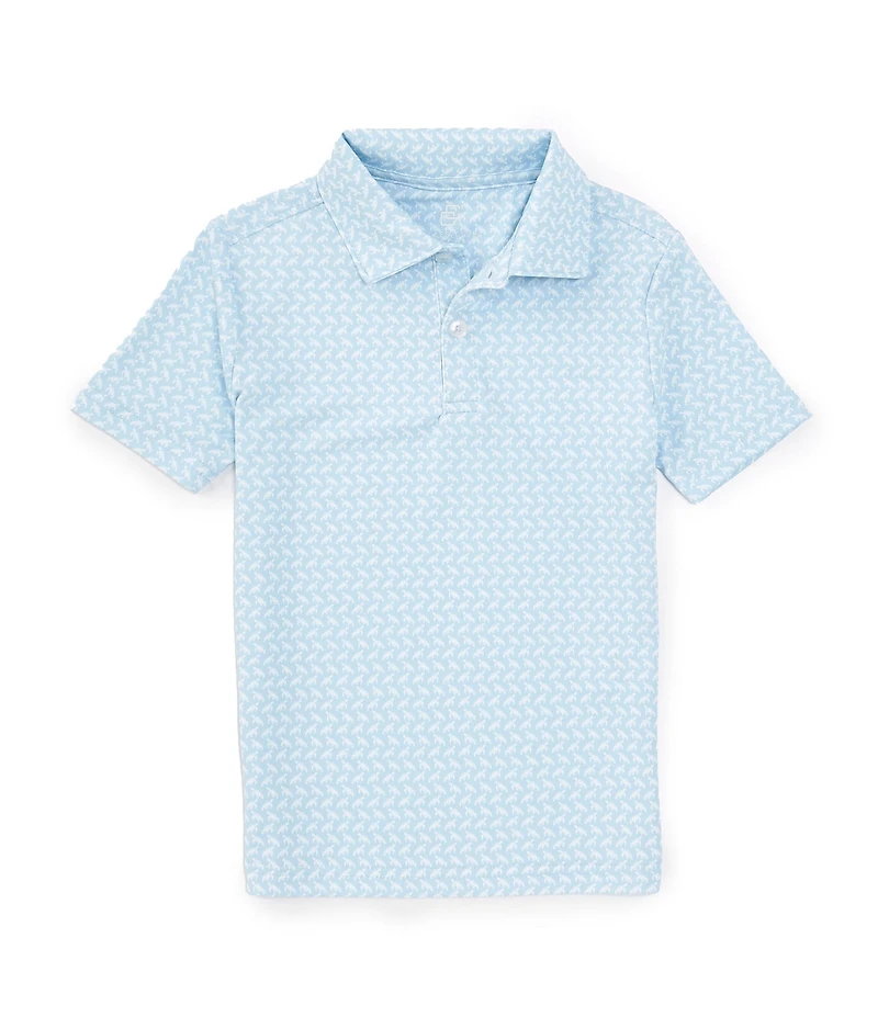 Class Club Little Boys Short Sleeve Turtle Print Synthetic Polo Shirt
