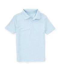 Class Club Little Boys Short Sleeve Turtle Print Synthetic Polo Shirt