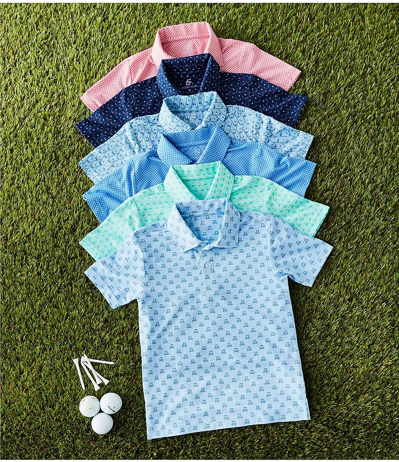 Class Club Little Boys Fairway Print Short Sleeve Polo Shirt