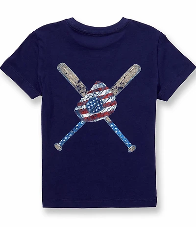 Class Club Little Boys Americana Baseball Graphic Short Sleeve T-Shirt