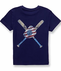 Class Club Little Boys Americana Baseball Graphic Short Sleeve T-Shirt