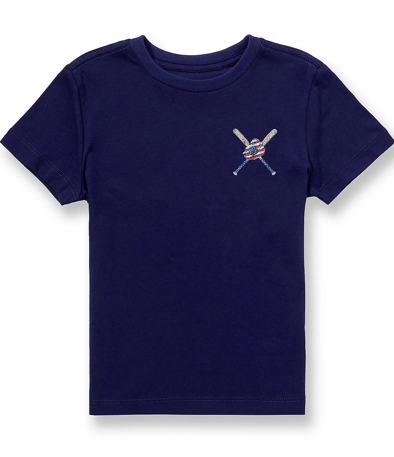 Class Club Little Boys Americana Baseball Graphic Short Sleeve T-Shirt