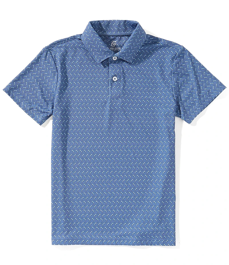Class Club Little Boys Americana Swordfish Print Short Sleeve Polo Shirt