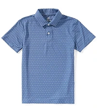 Class Club Little Boys Americana Swordfish Print Short Sleeve Polo Shirt