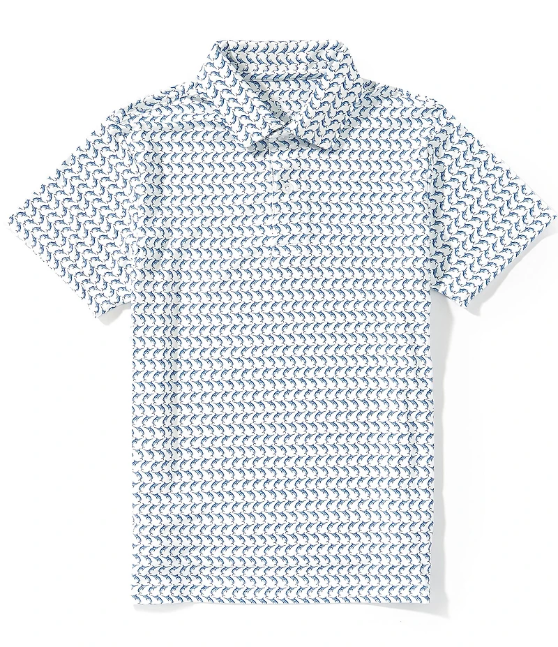 Class Club Little Boys Americana Swordfish Print Short Sleeve Polo Shirt