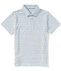 Class Club Little Boys Americana Swordfish Print Short Sleeve Polo Shirt