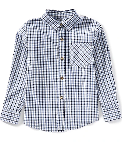 Class Club Little Boys Check Long Sleeve Button Front Sportshirt