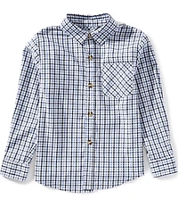 Class Club Little Boys Check Long Sleeve Button Front Sportshirt