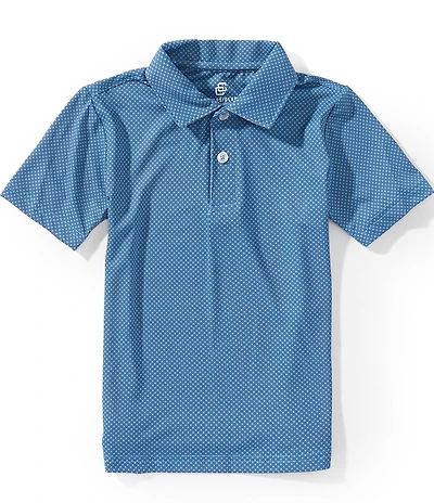 Class Club Little Boys Geo Print Synthetic Short Sleeve Polo