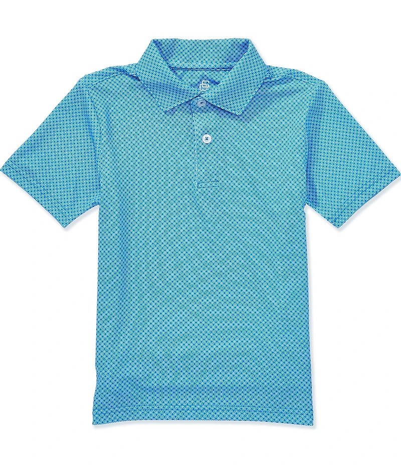 Class Club Little Boys Geo Print Synthetic Short Sleeve Polo